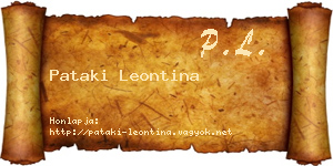 Pataki Leontina névjegykártya